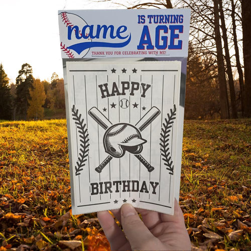 Baseball Party Favor Sticker Sheets | Kids Coloring Activity